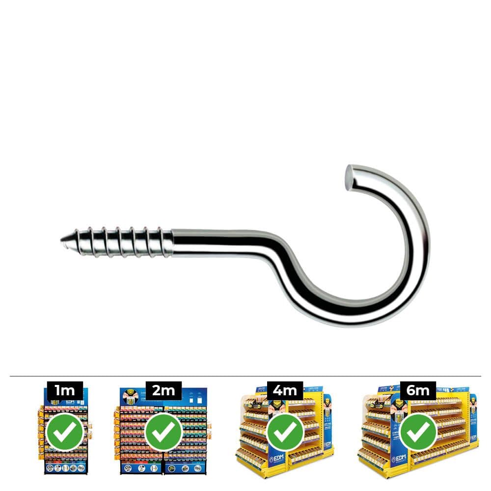 HEMBRILLA ROSCADA ABIERTA Ø4,0 x 60 mm ZINCADO, CAJA 200 uds