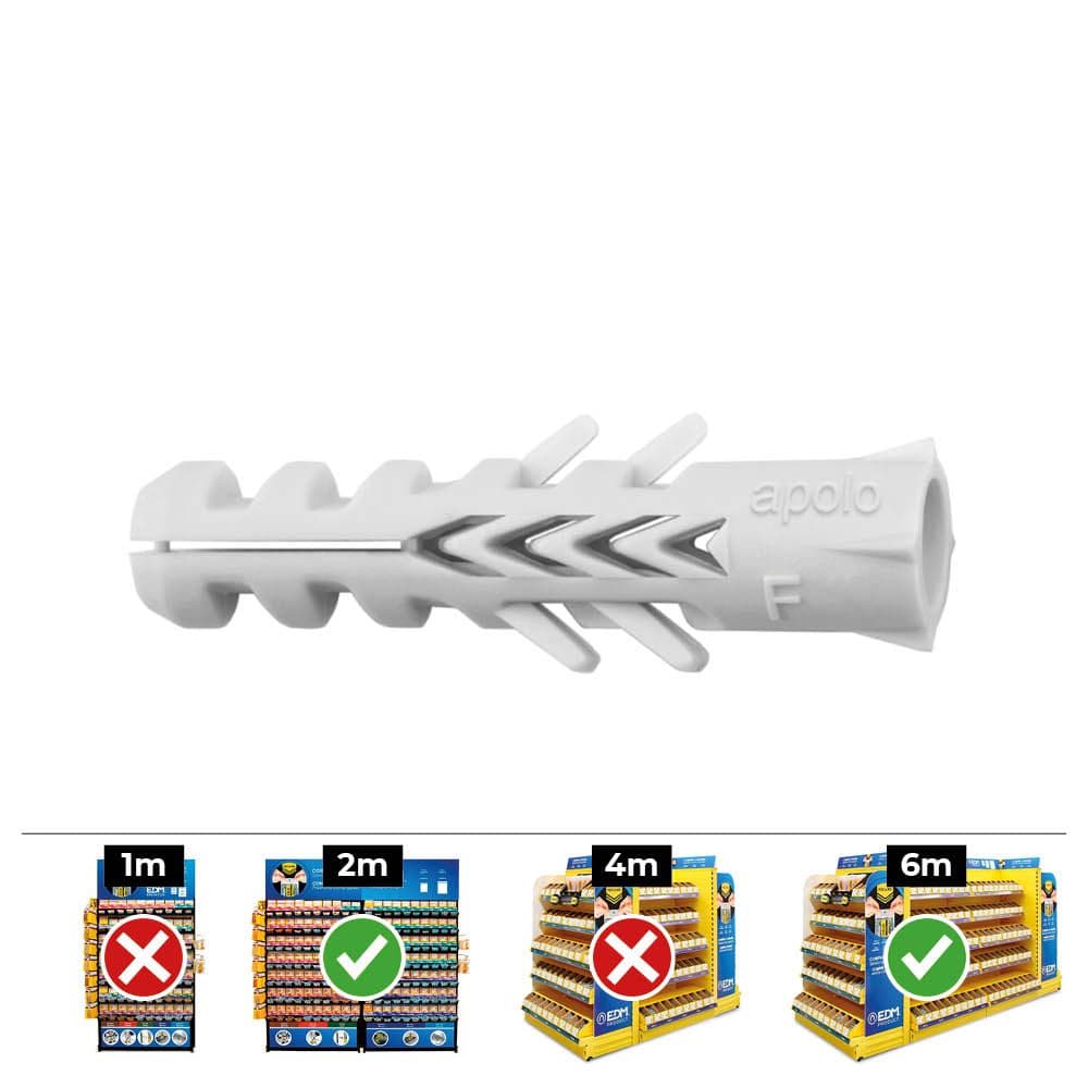 TACO NYLON DOBLE ANTIGIRO DIN/REF NF Ø5 x 25 mm, CAJA 100 uds