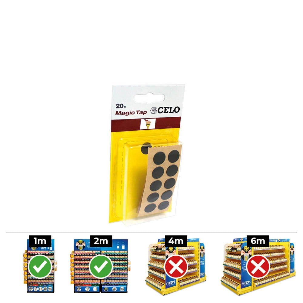 CAJA 10 BLISTERS 20 unid. TAPON ADHESIVO DIN/REF MTAP Ø13mm COLOR NEGRO CELO