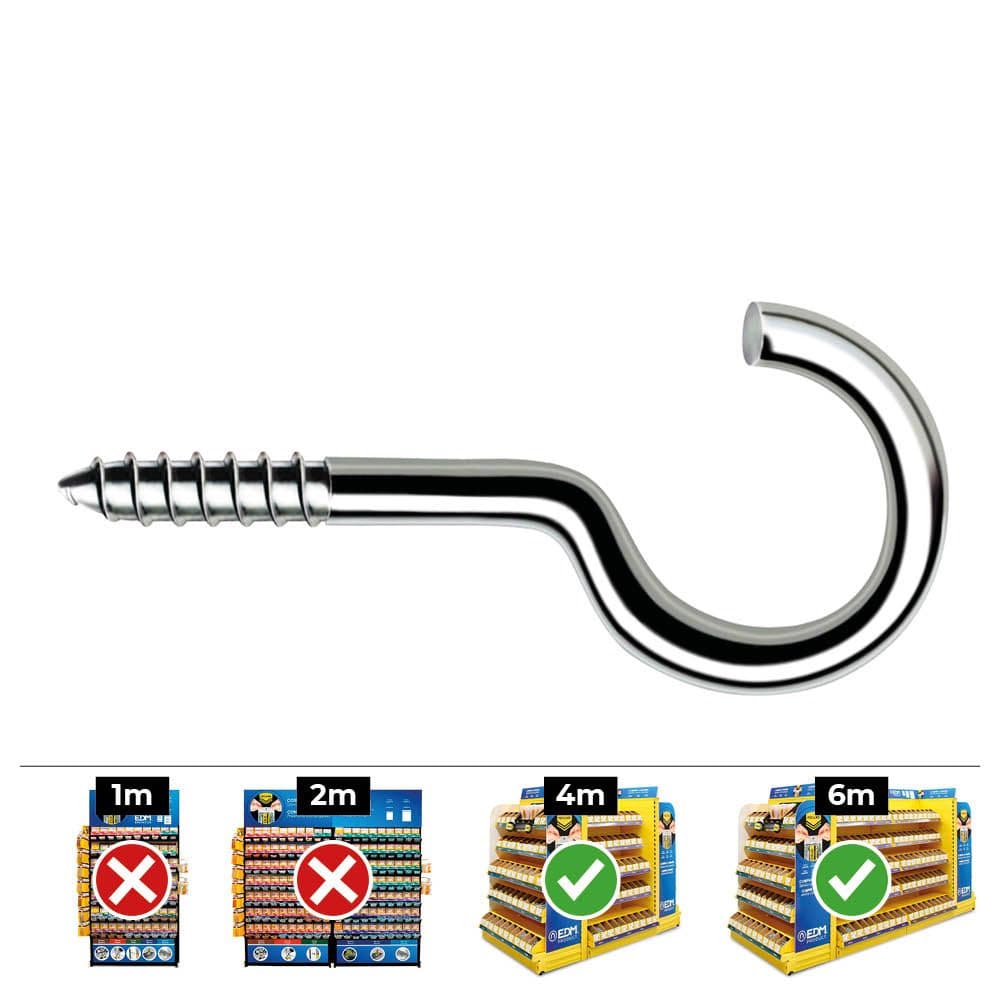 HEMBRILLA ROSCADA ABIERTA Ø4,5 x 80 mm ZINCADO, CAJA 200 uds