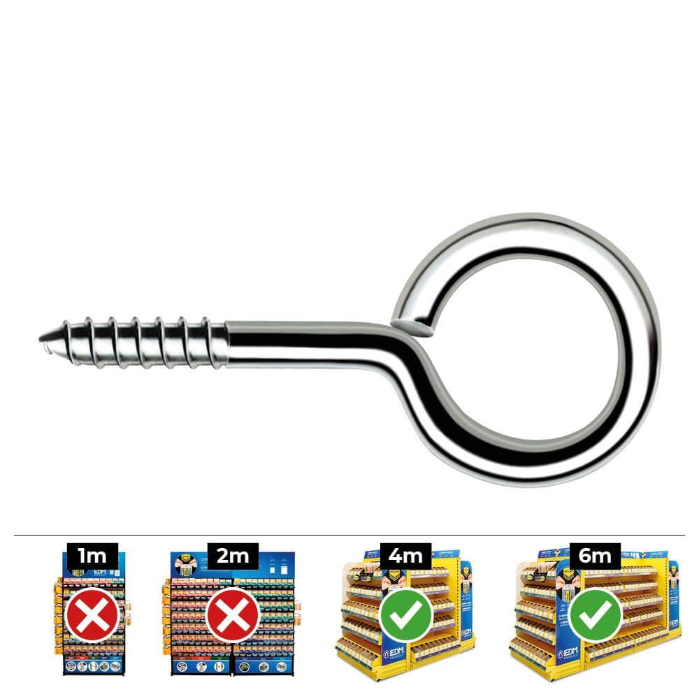 HEMBRILLA ROSCADA CERRADA Ø4,5 x 70 mm ZINCADO, CAJA 250 uds