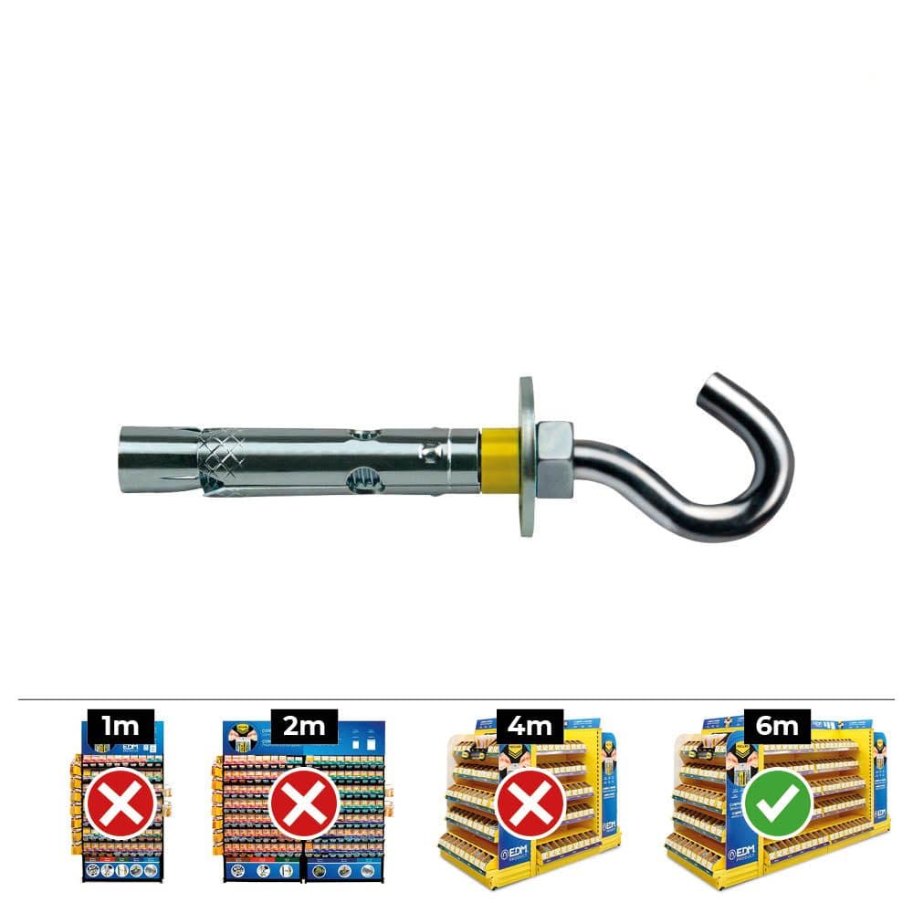 ANCLAJE DYNABOLT GANCHO ZINCADO Ø10 x 60 mm, CAJA 50 uds