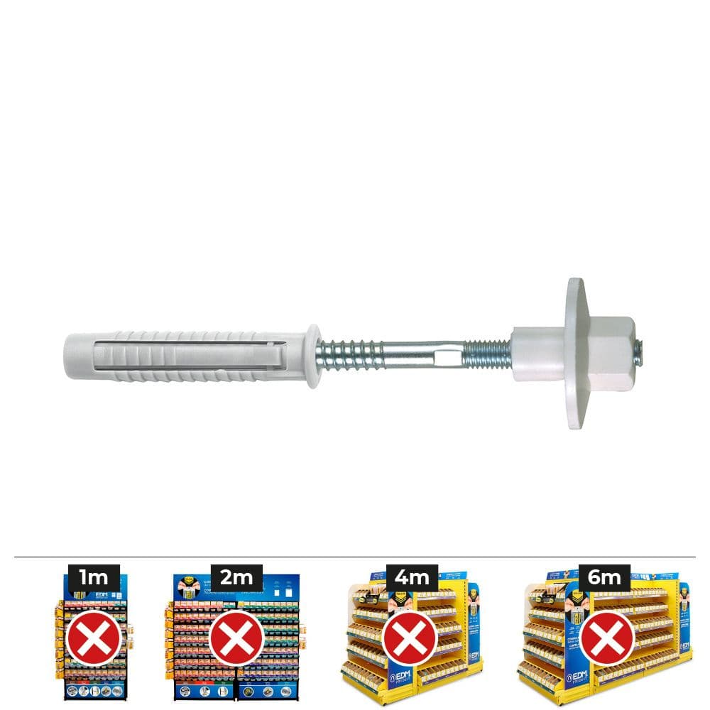 BOLSA 2 UNIDADES FIJACIÓN LAVABO TUERCA DE NYLON Ø 10 x 120 FLTN