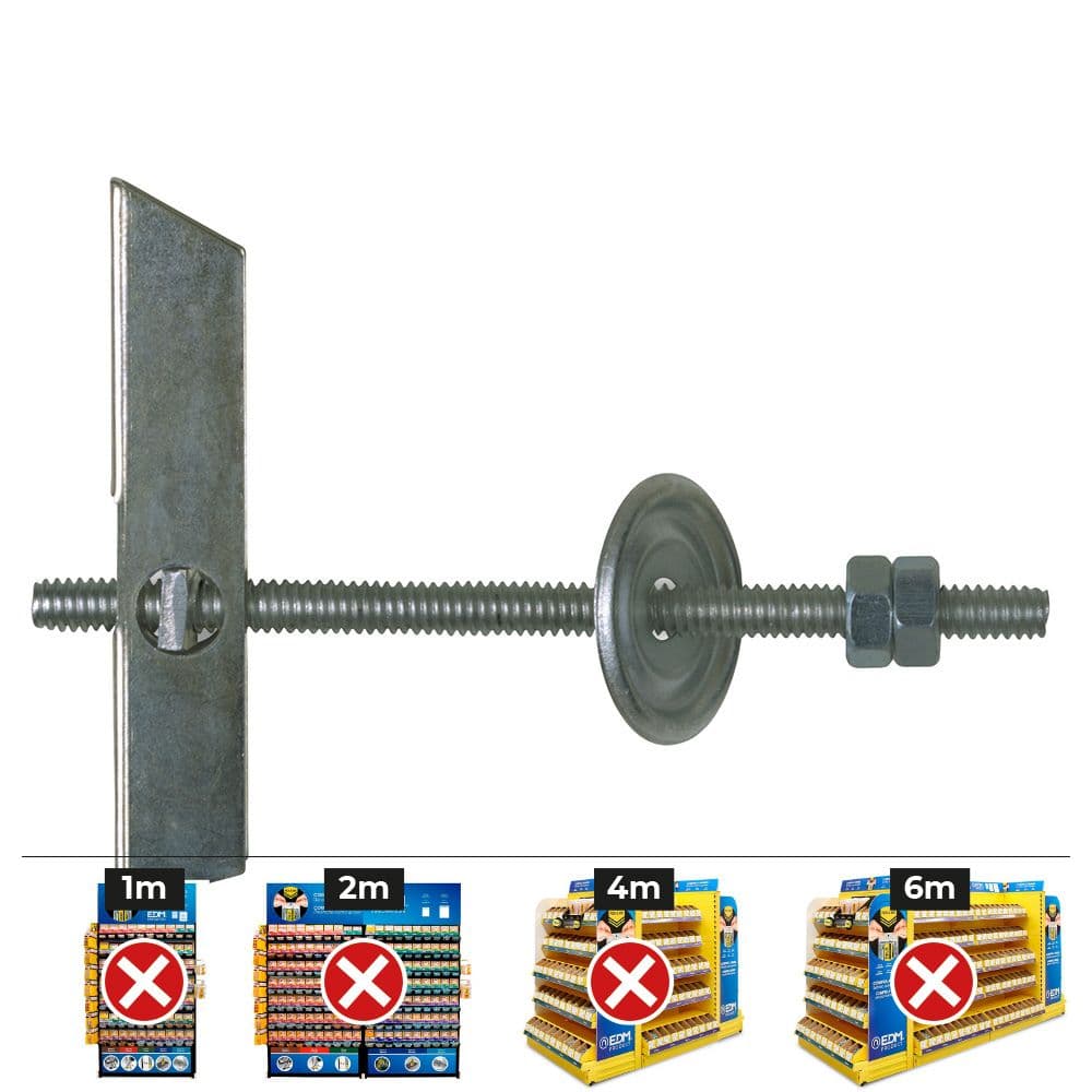 BASCULANTE ESPÁRRAGO M6 CON ARANDELA Y TUERCA (CAJA 50 unid)