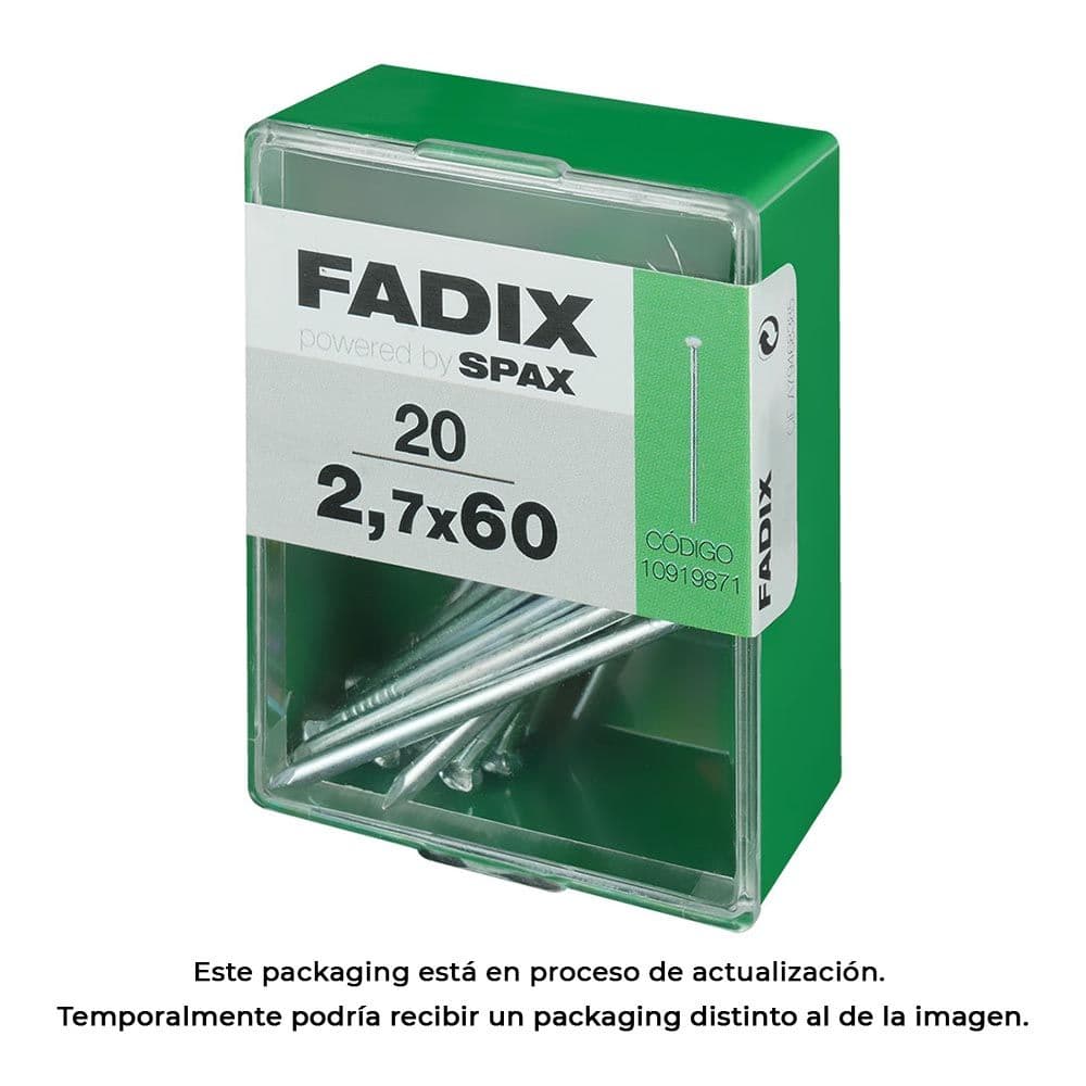 CAJA M 20uds. CLAVO CP ACERO 2,7x 60mm FADIX