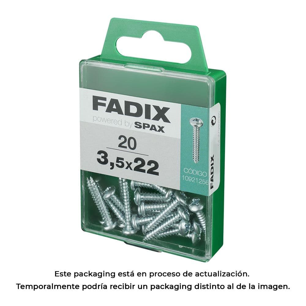 CAJA M 20 unid. TORNILLO ROSCA CHAPA CR CINC 3,5x22mm FADIX