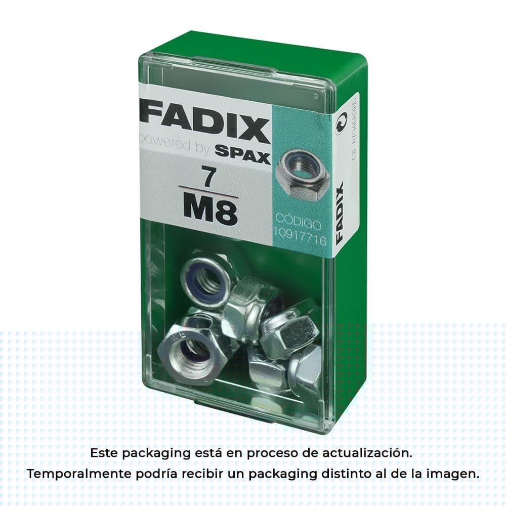 CAJA S 7 unid. TUERCA CON AUTOFRENO CINC M 8 FADIX