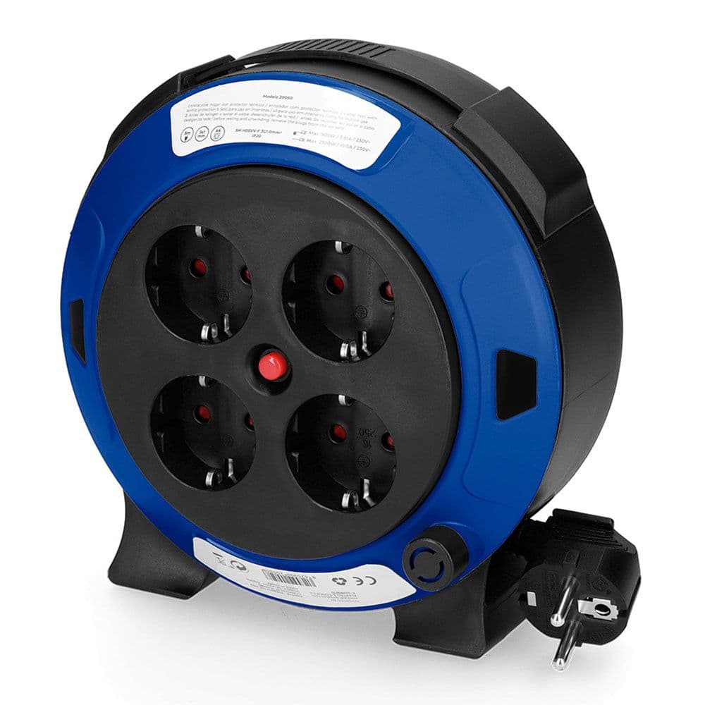 ENROLLACABLES 05 m 3 G 1,00 mm² 4 TOMAS BIPOLARES CON T/TL HOGAR CON PROTECTOR TERMICO