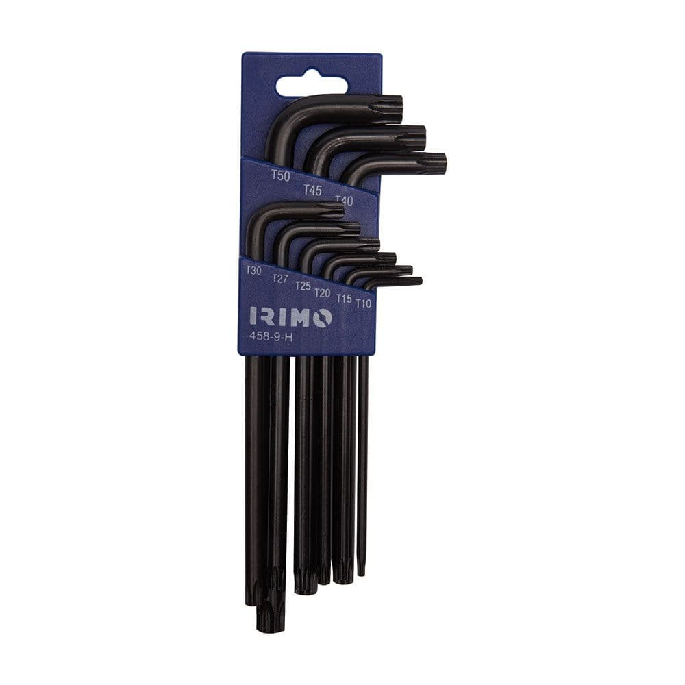 LLAVES ACODADAS PAVONADAS TORX® T10 - T50 458 - 9 - H, JUEGO DE 9 PIEZAS