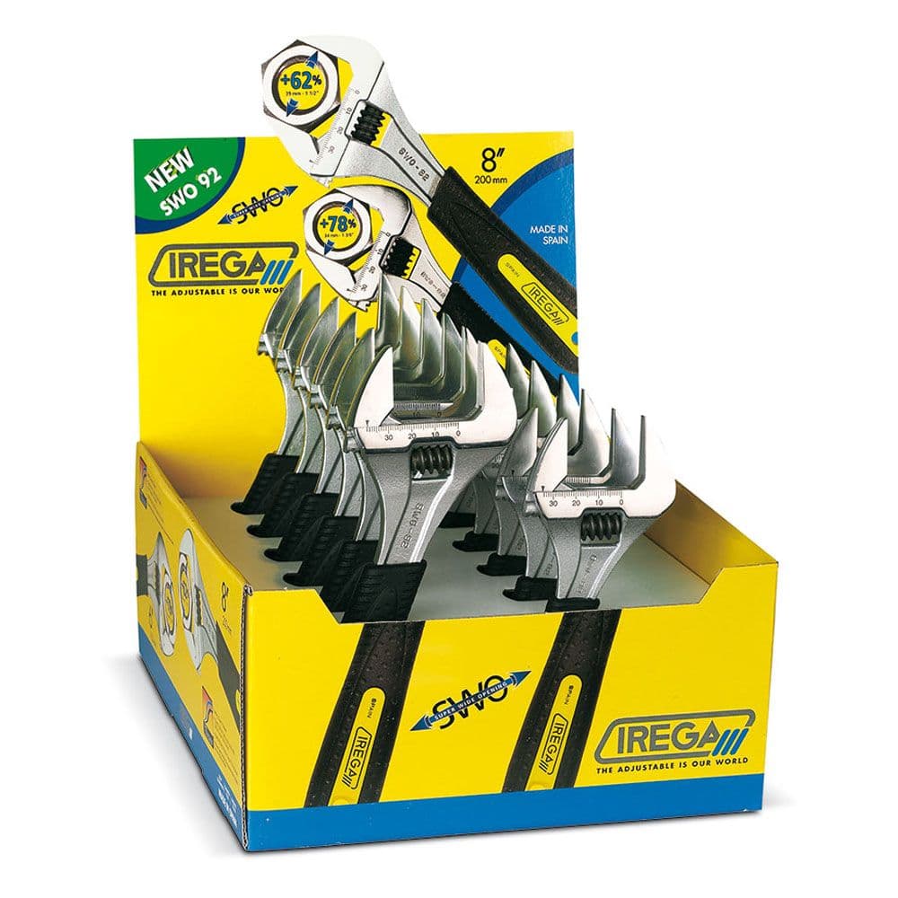 LLAVE AJUSTABLE DE GRAN APERTURA DE 6 pulg Y 8 pulg. EXPOSITOR DE 12 unidades