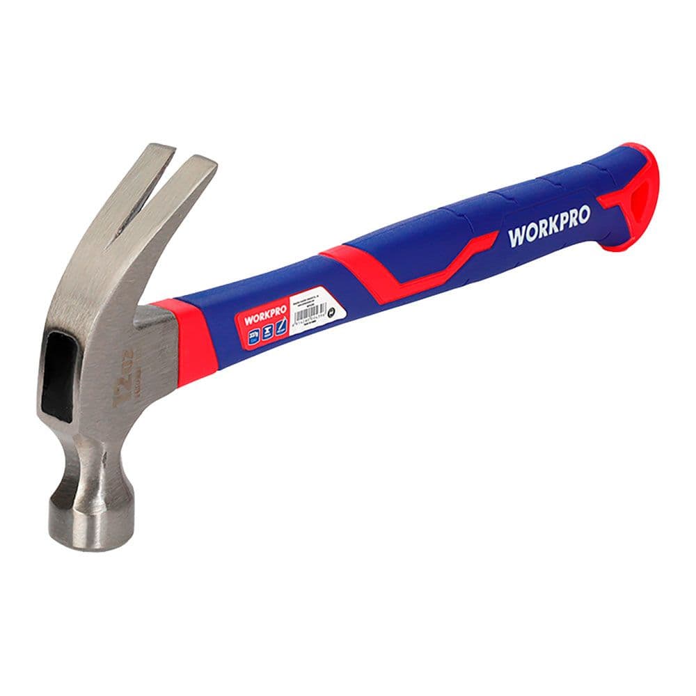 MARTILLO DE CARPINTERO CON MANGO DE FIBRA DE VIDRIO, 450 g