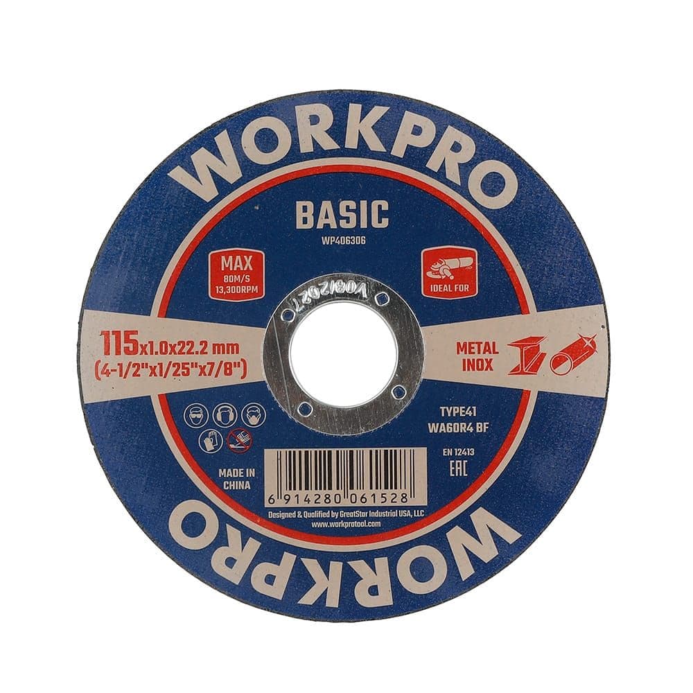 DISCO DE CORTE METAL E INOX T41, BASIC, Ø115 x 1,0 x 22,2 mm