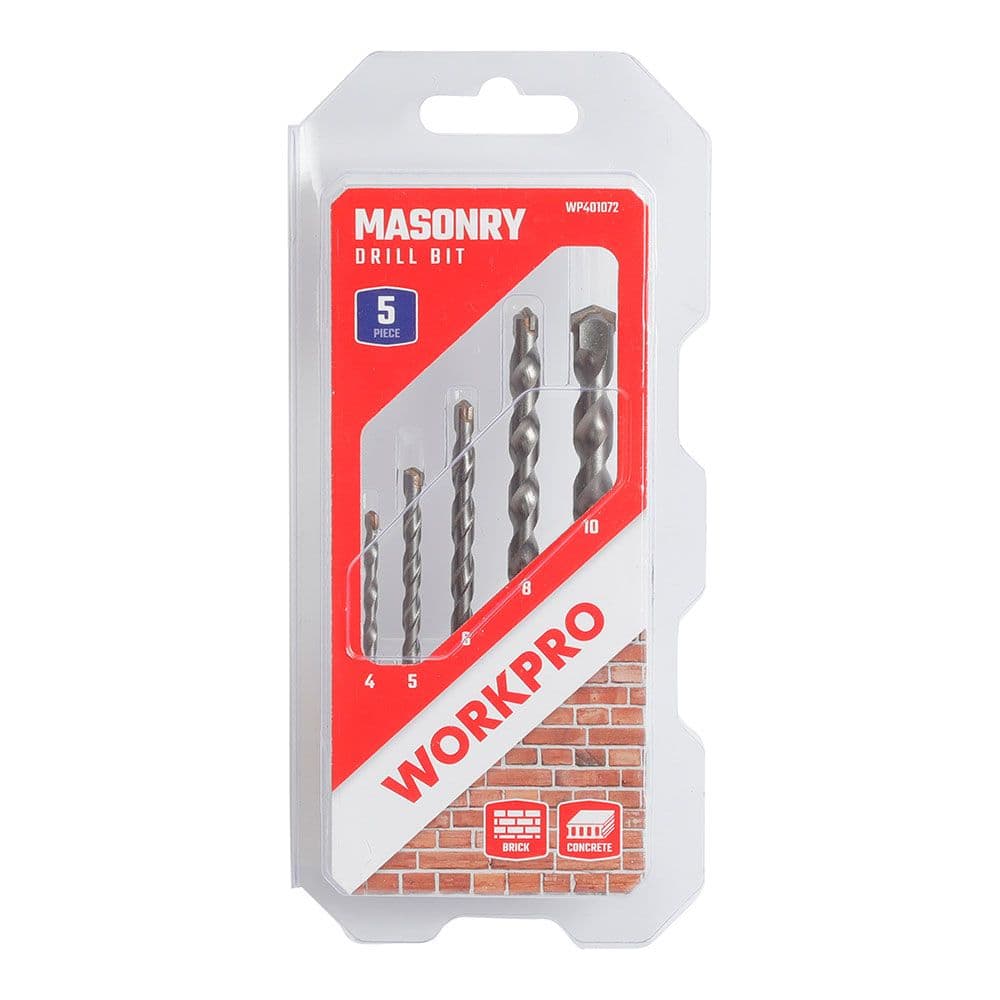 BROCAS PARA MAMPOSTERÍA, Ø4,00 - Ø10,00 mm, JUEGO 5 PIEZAS