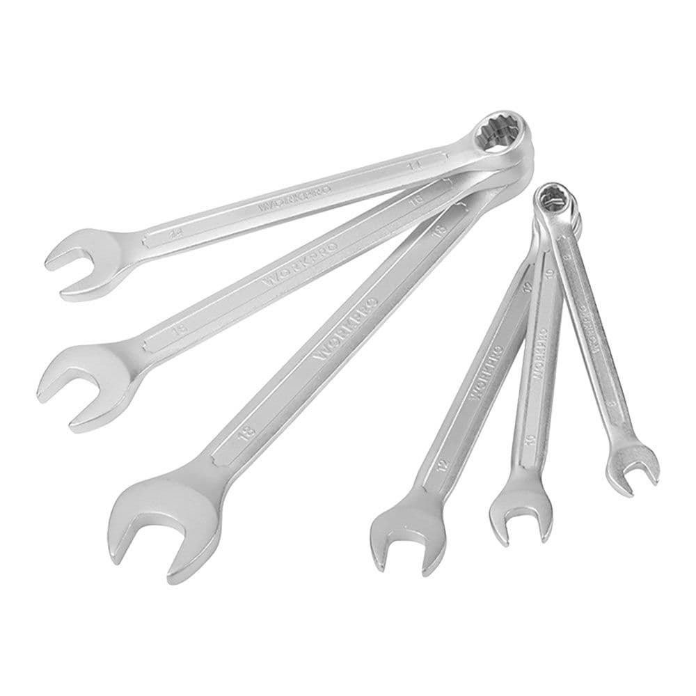 LLAVE COMBINADA CR-V, 8 - 18 mm, JUEGO 6 PIEZAS