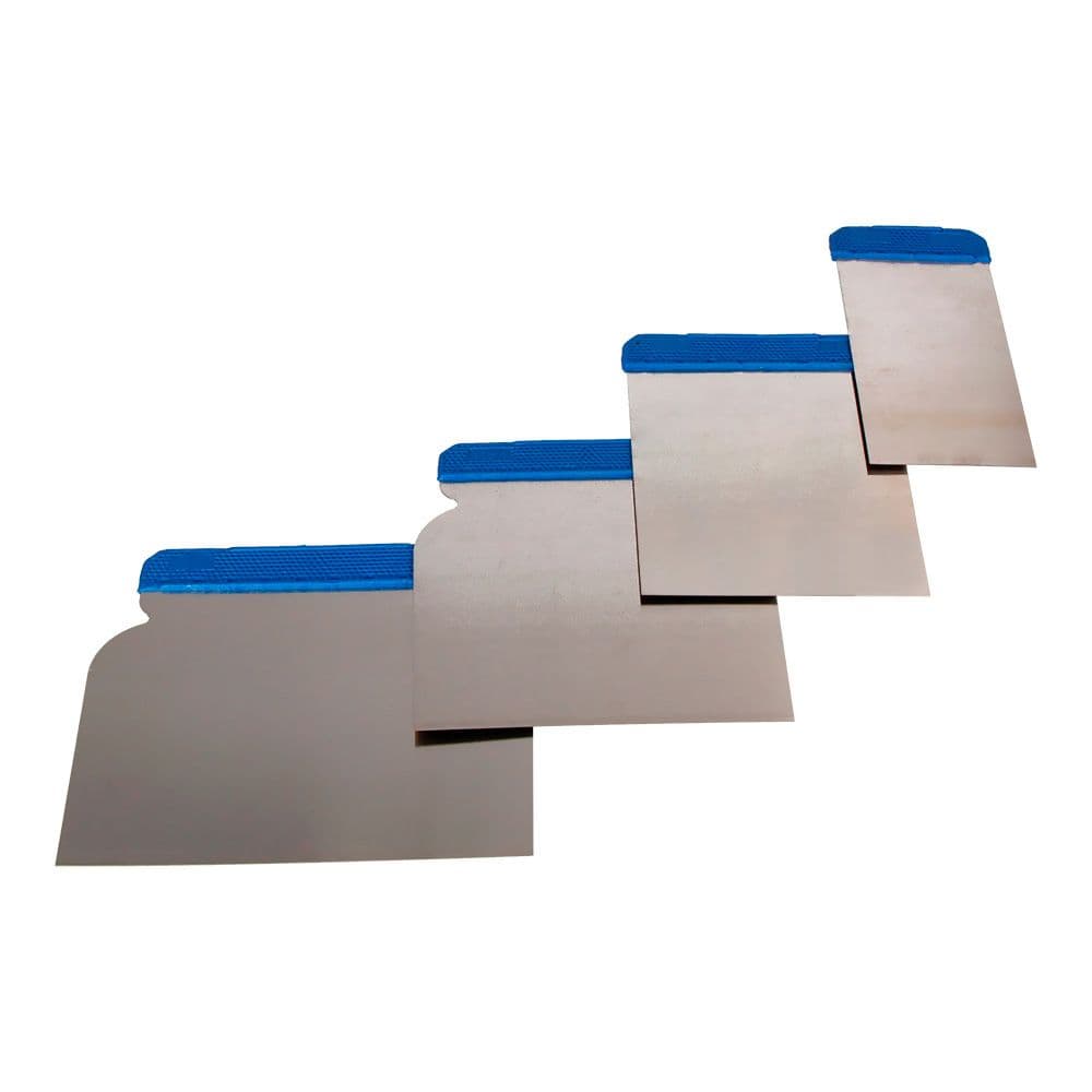 ESPÁTULAS DE CARROCERO ACERO INOXIDABLE, JUEGO 4 PIEZAS - 5 cm, 8 cm, 10 cm, 12 cm
