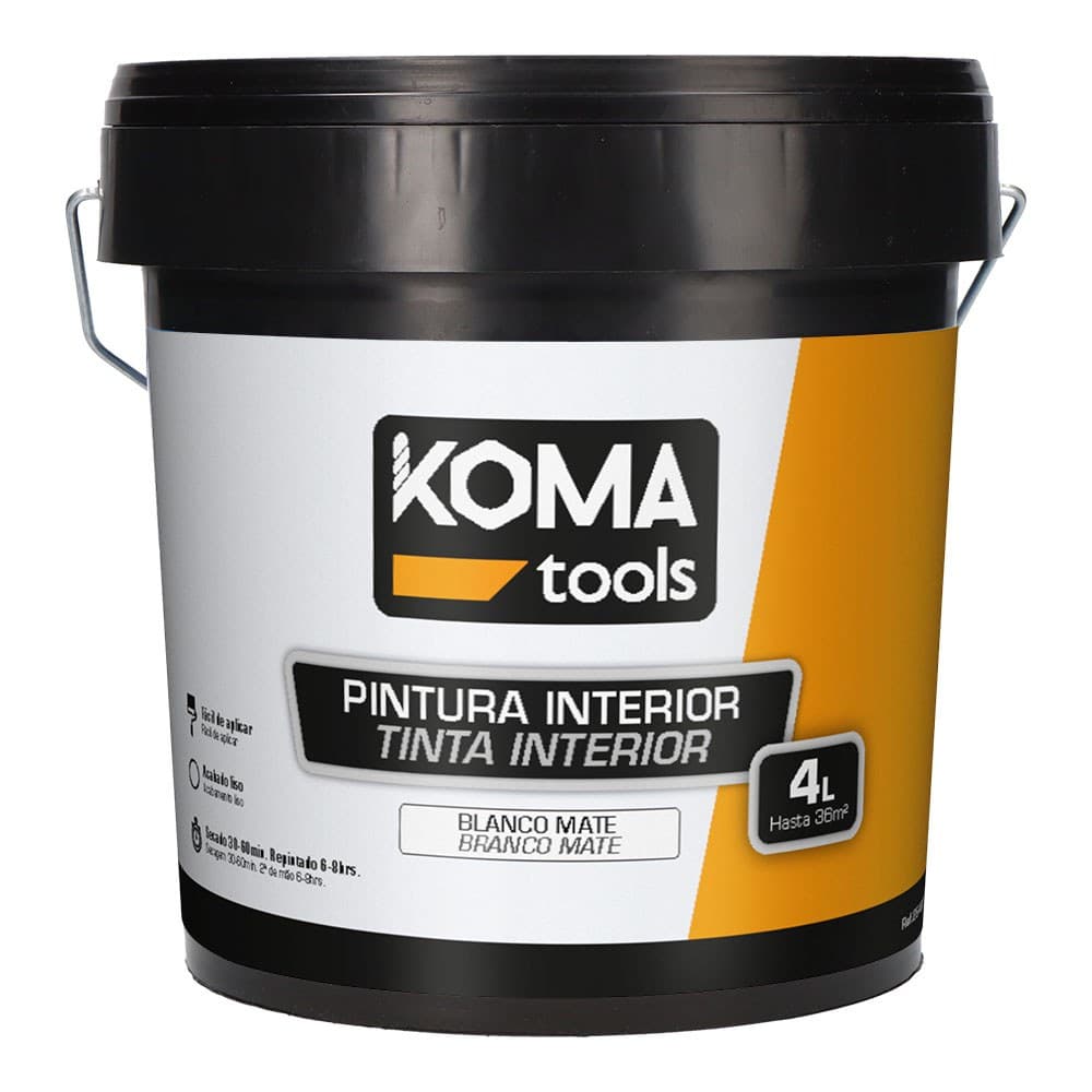 PINTURA PLÁSTICA VINÍLICA INTERIOR BLANCA MATE 4 l