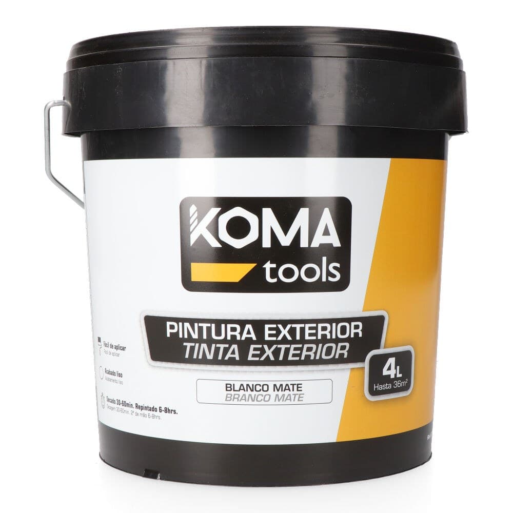 PINTURA PLÁSTICA ACRÍLICA ESTIRENADA INTERIOR/EXTERIOR BLANCO MATE 4 L