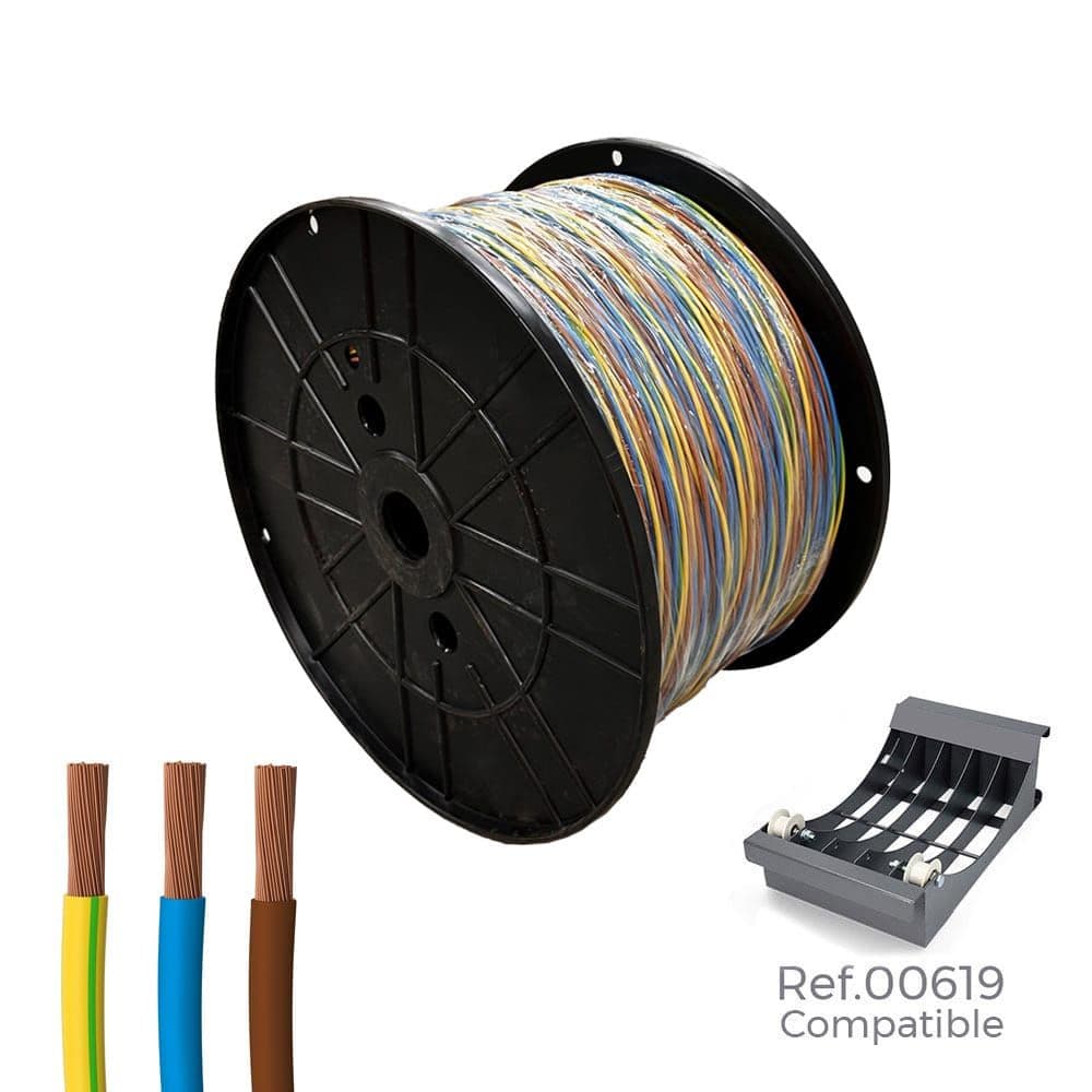 CABLECILLO TRENZADO H07Z1-K 3 G 1,50 mm² 3 COLORES, 300 m. (BOBINA GRANDE)