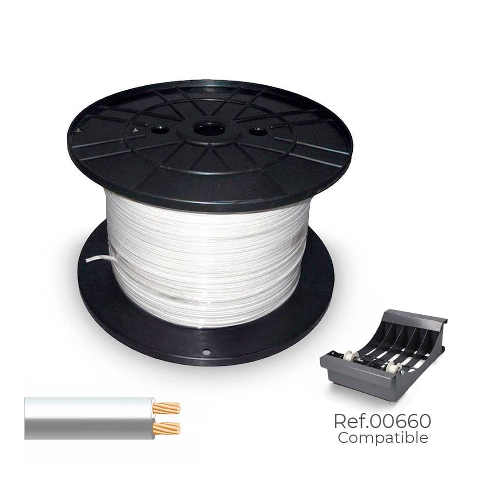CABLE PARALELO 48V 2 x 0,75 mm² BLANCO/GRIS 500 m. (BOBINA MEDIANA)