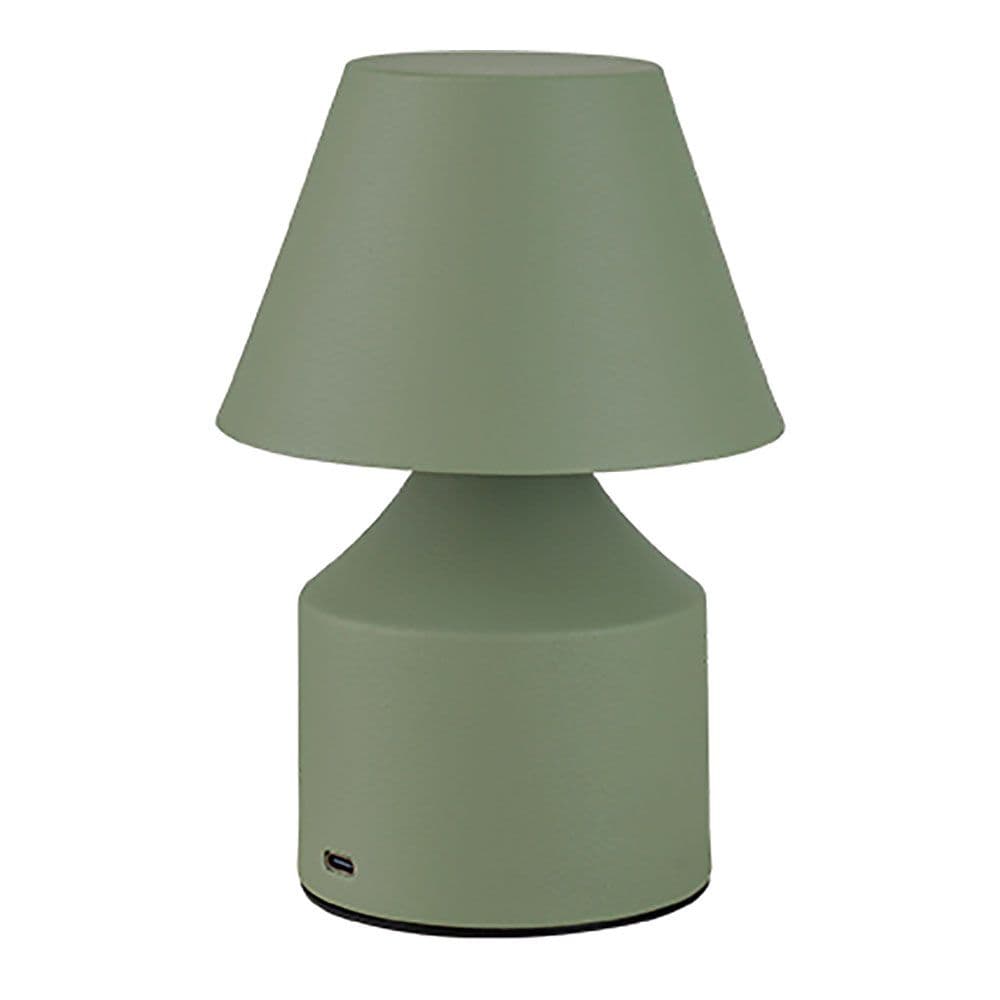 LÁMPARA METÁLICA LED 3CCT DE MESA RECARGABLE 2 W 200 lm, VERDE, Ø110 x 163 mm