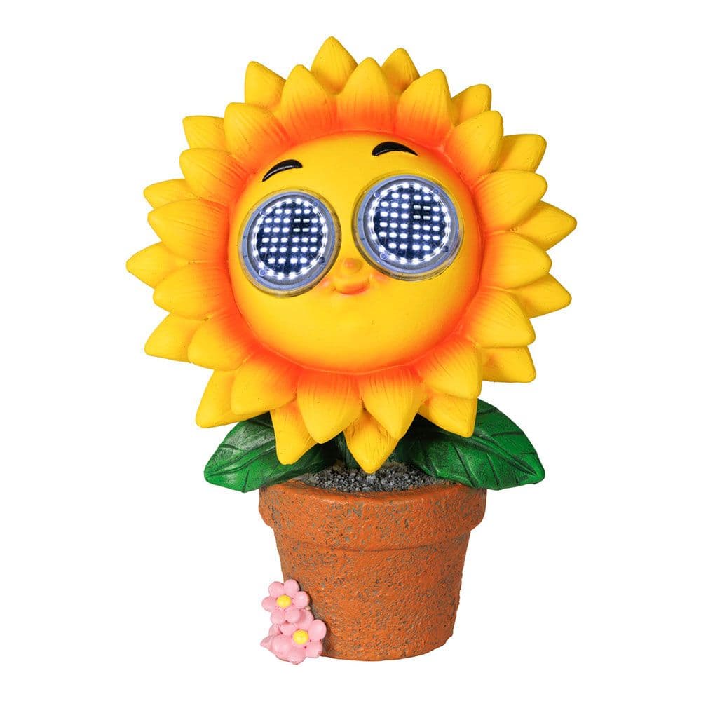 FIGURA SOLAR GIRASOL AMARILLO - 15,5 x 10,5 x 21,5 cm