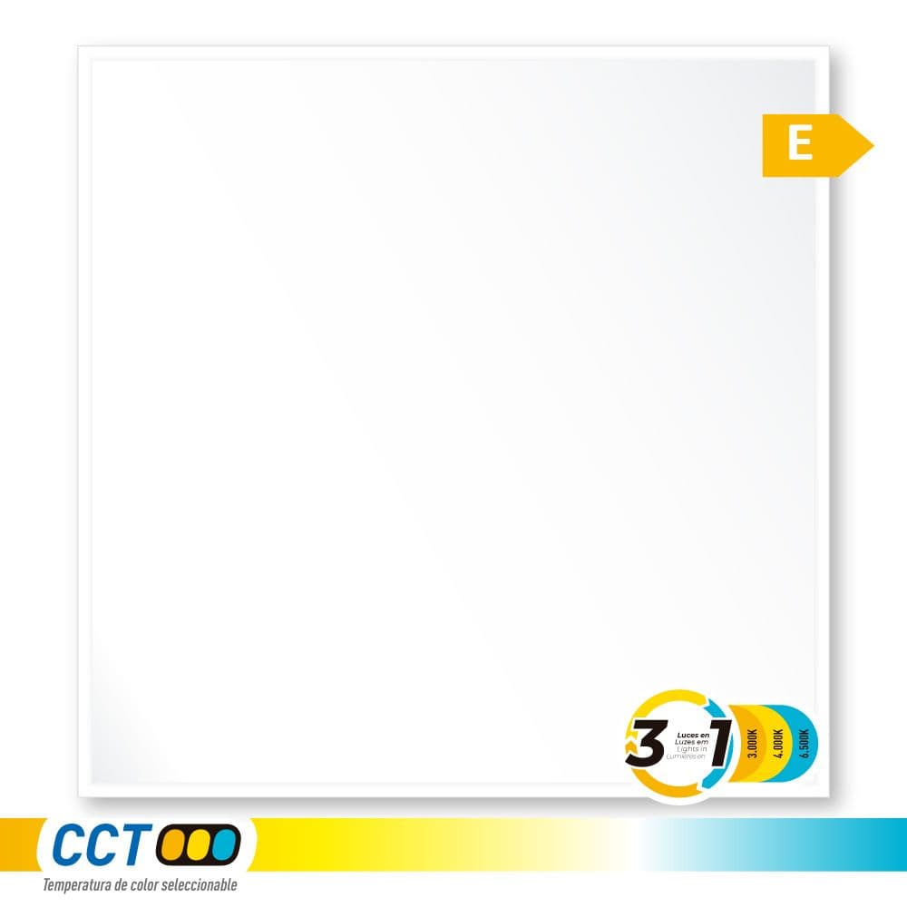 PANEL LED, 40 W, 3CCT (3000-4000-6500 K), 4800 lm, 595 x 595 x 28 mm