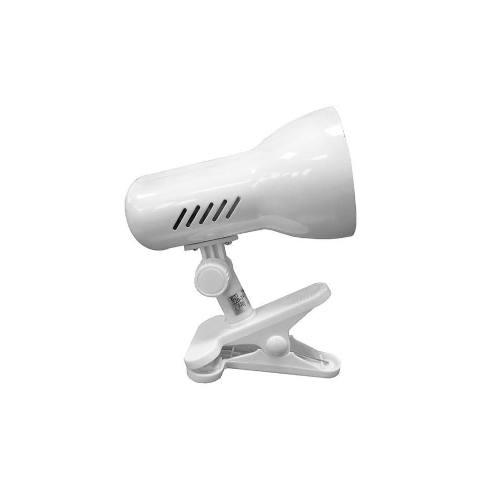 FOCO CON PINZA, MODELO GALAXY, E27, 60 W (BOMBILLA NO INCLUIDA), COLOR BLANCO, Ø 8 x 13,5 x 19 cm