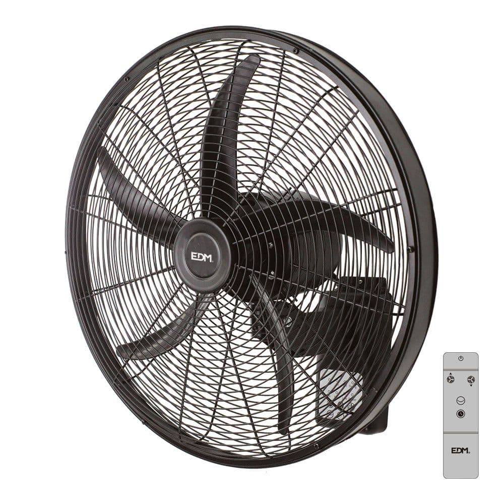 VENTILADOR PARED MANDO A DISTANCIA, NEGRO, POTENCIA 100 W - 64,7 dB - ASPAS Ø45 cm