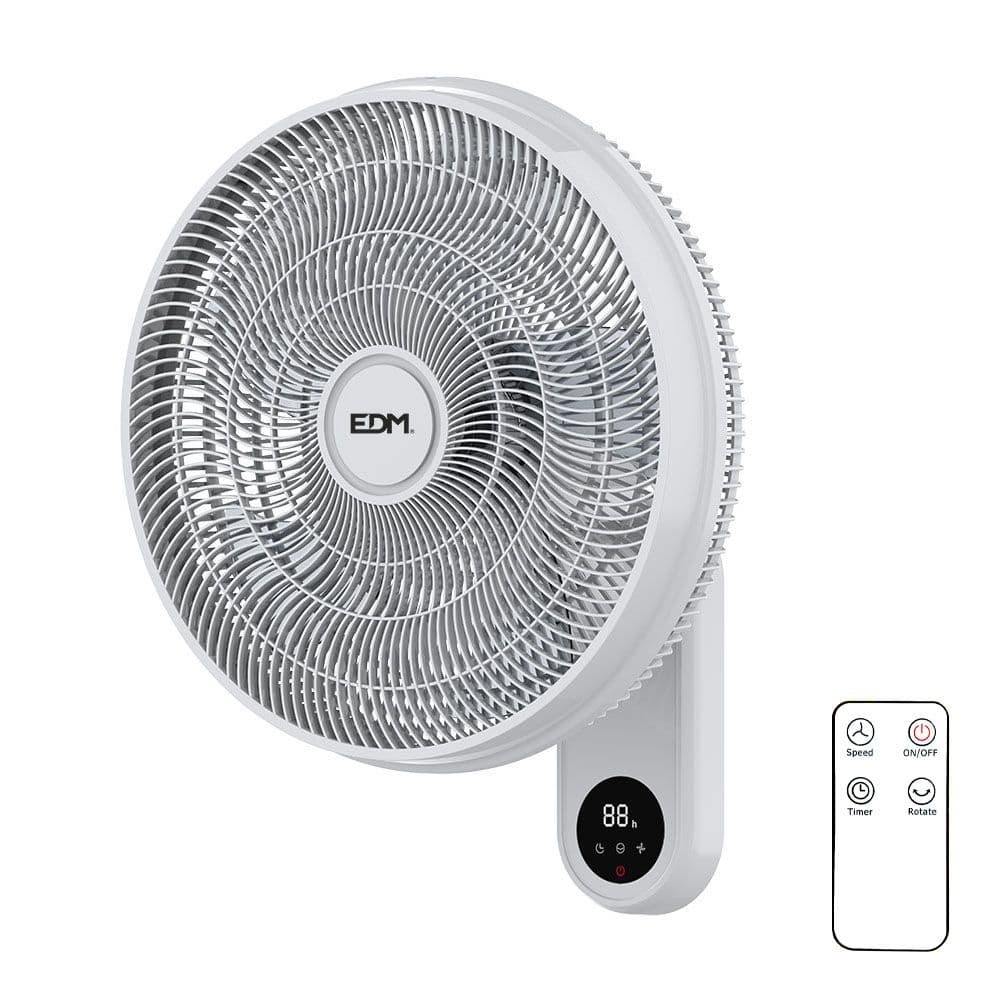 VENTILADOR PARED MANDO A DISTANCIA, BLANCO, POTENCIA 55 W - 57,24 dB - ASPAS Ø40 cm