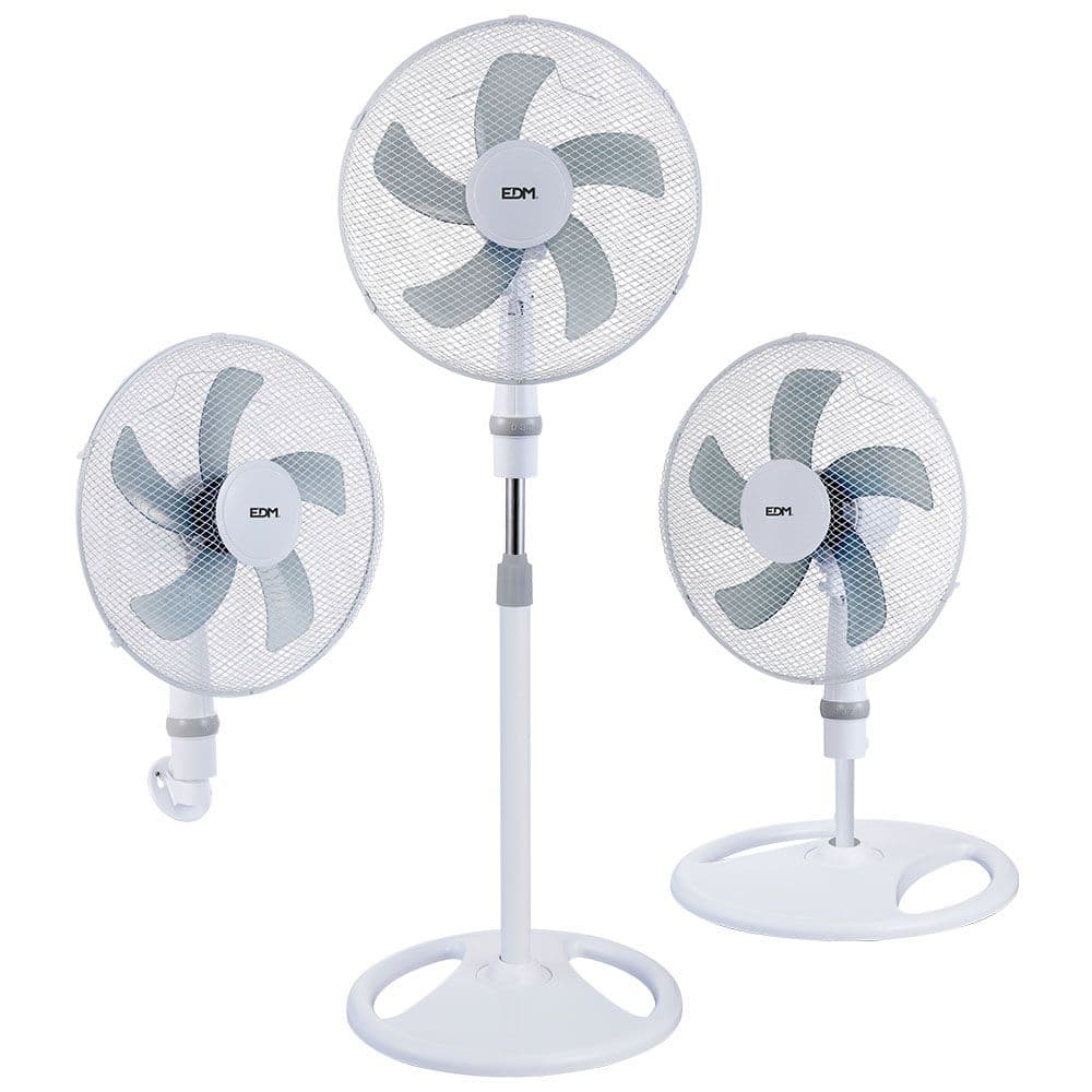 VENTILADOR 3 EN 1, BLANCO, POTENCIA 45W, ASPAS Ø40 cm, ALTURA REGULABLE 107-133 cm