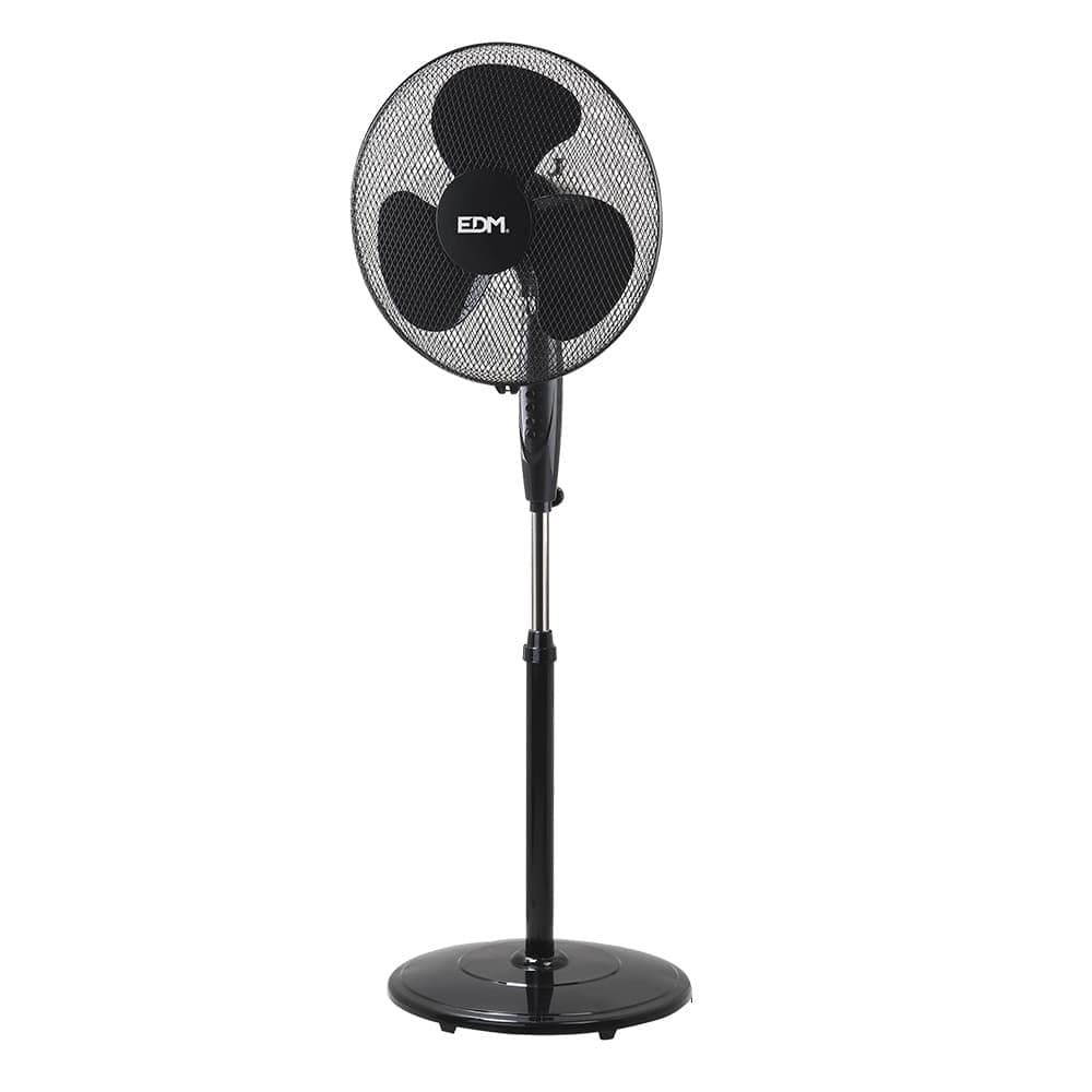 VENTILADOR DE PIE BASE CIRCULAR, NEGRO, POTENCIA 45 W - 55,6 dB - ASPAS Ø40 cm, ALTURA REGULABLE 110-130 cm