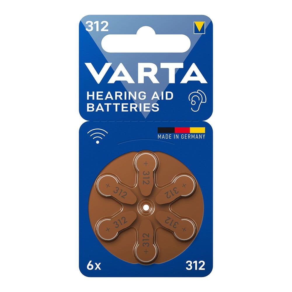 PILA PARA AUDÍFONOS VARTA HEARING AID BATTERIES 312 (BLISTER 6 UNID.)