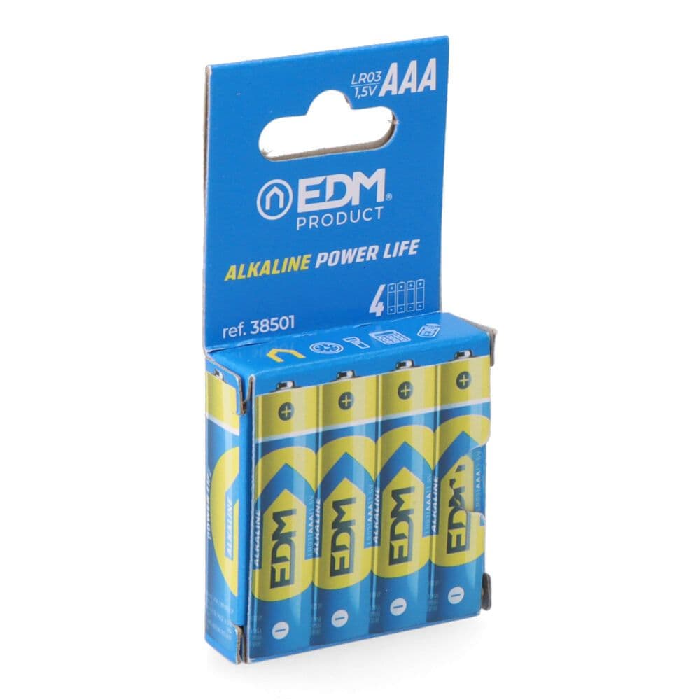 PILA ALKALINA POWER LIFE AAA - LR03 1,5V Ø10,5 x 44,5 mm, BLISTER 4 uds