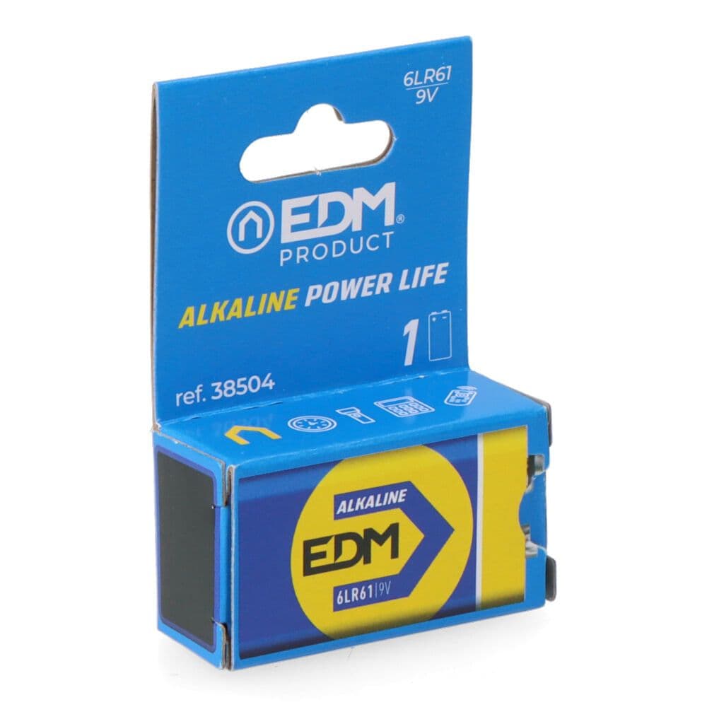 PILA ALKALINA POWER LIFE 6LR61 - 9V 26,5 x 17,5 x 48,5 mm, BLISTER