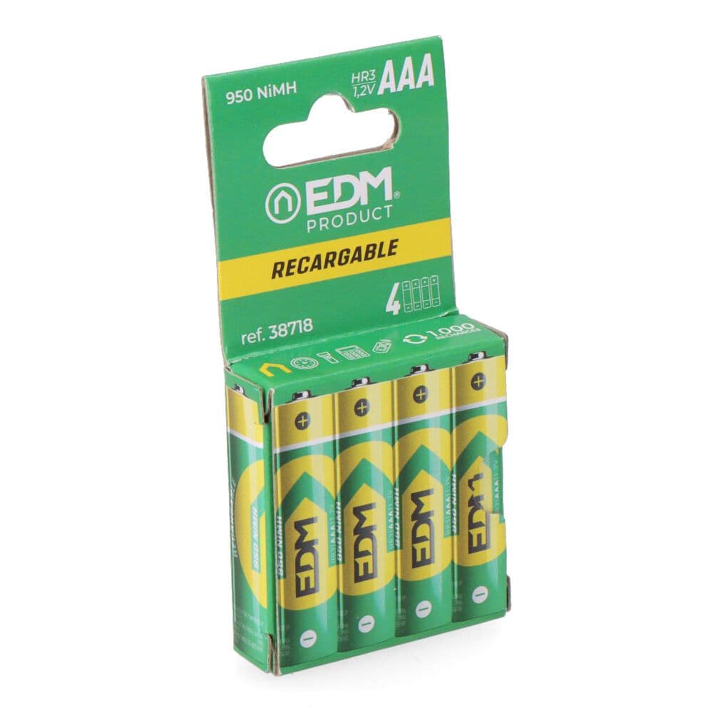 PILA RECARGABLE ECO-SERIES AAA - HR03 950 mA, Ø10,5 x 44,5 mm, 4 UNIDADES