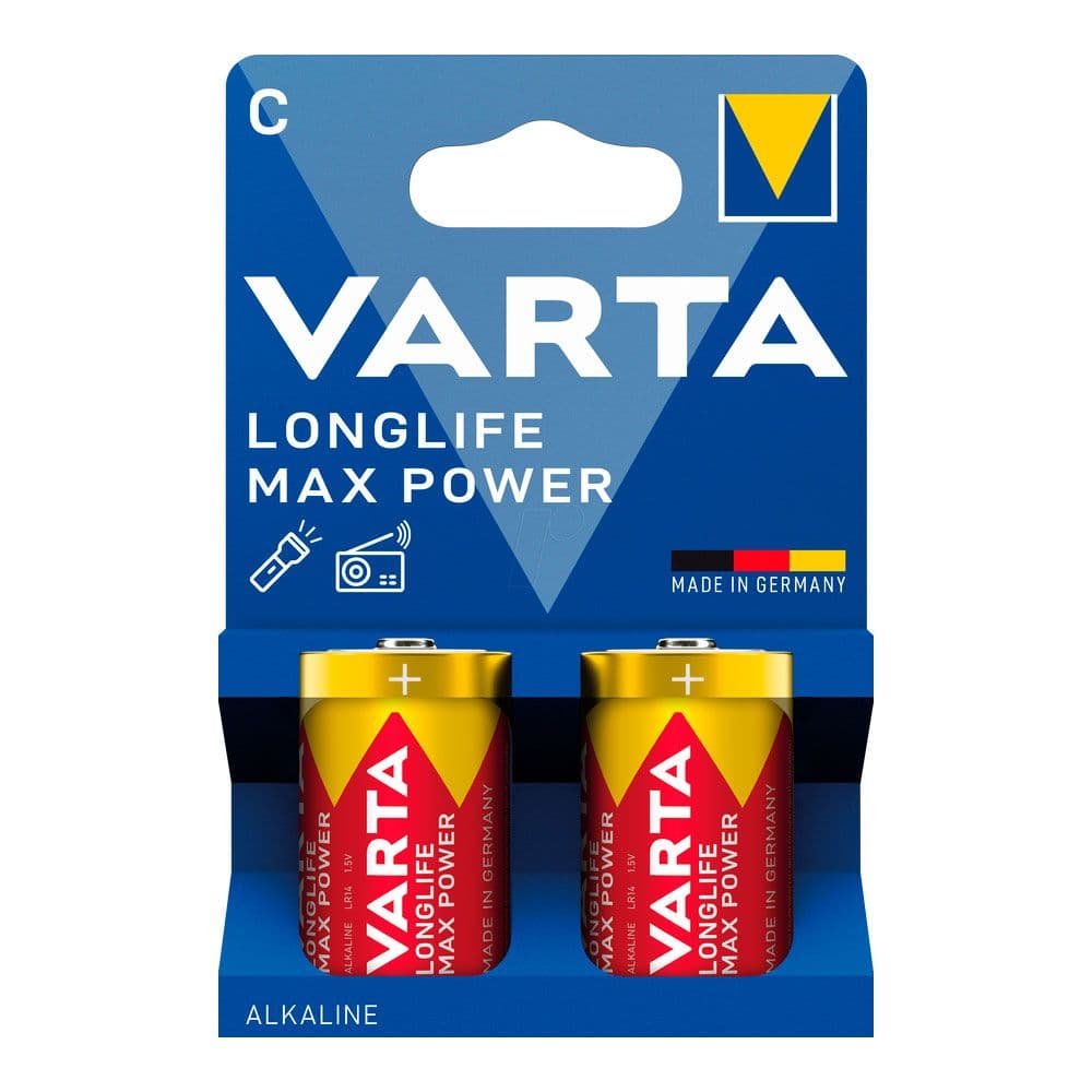 PILA ALKALINA LONGLIFE MAX POWER C - LR14 (BLISTER CARTÓN 2 uds) Ø26,2 x 50 mm