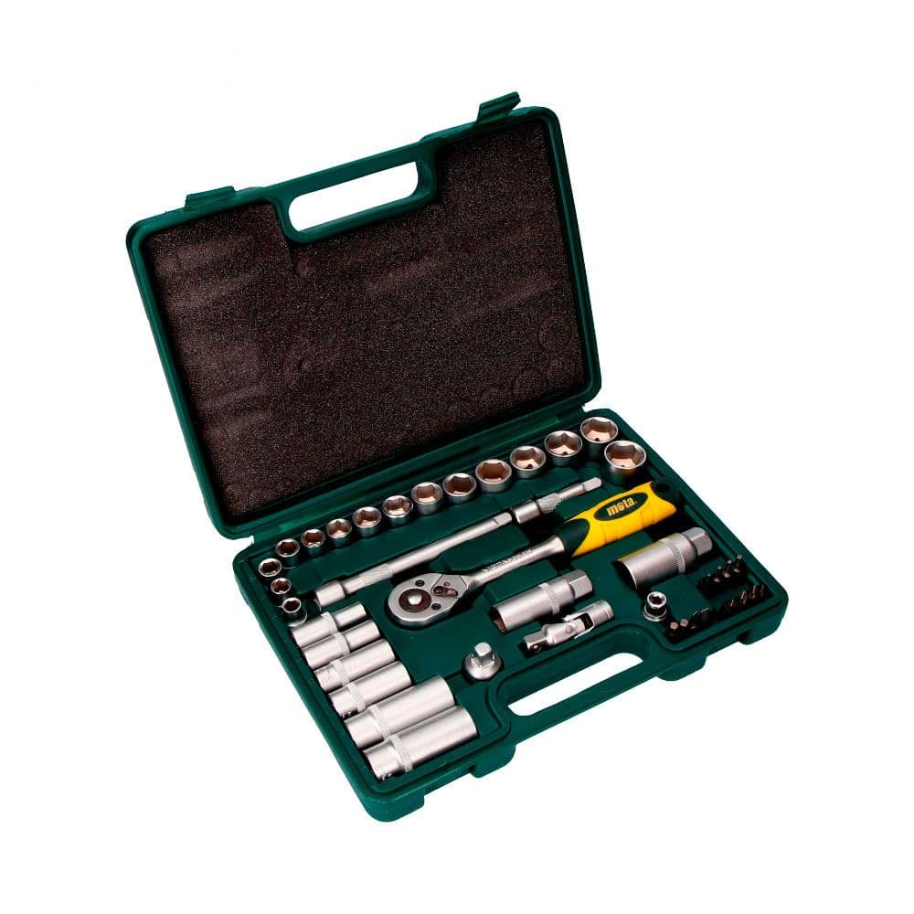 BOCALLAVES Y ACCESORIOS 3/8 pulg CROMO VANADIO, JUEGO 40 PIEZAS