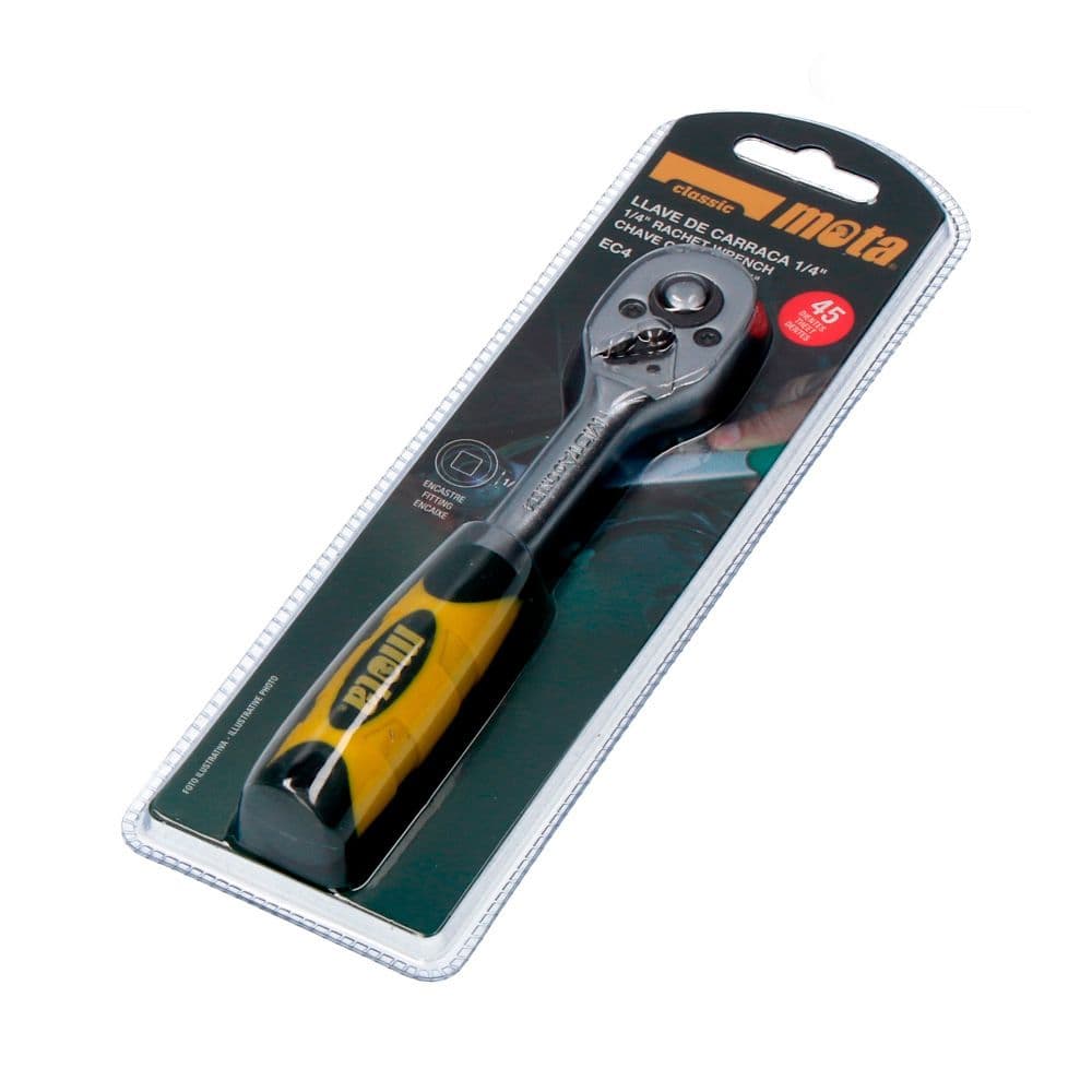 LLAVE DE CARRACA ENCASTRE CROMO VANADIO ¼ pulg, 45 DIENTES