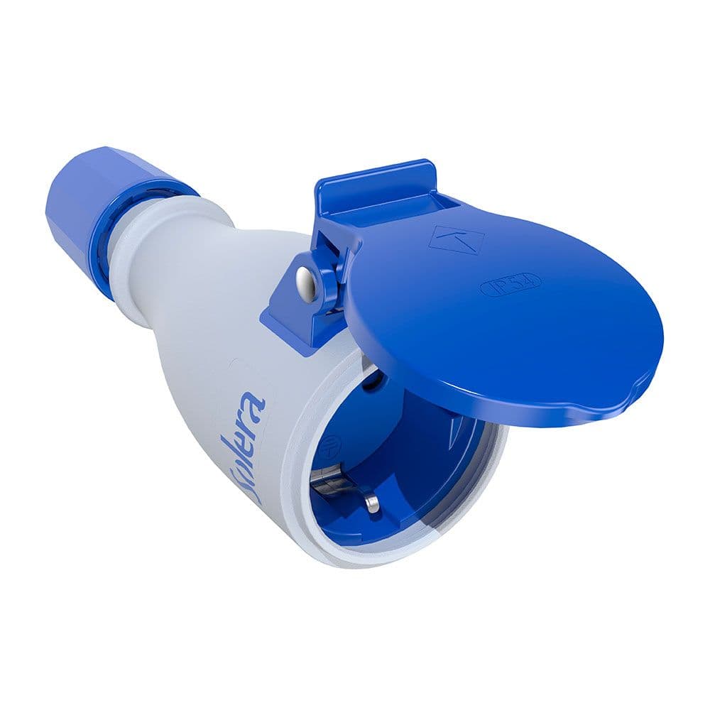 BASE MÓVIL BIPOLAR CON T/T LATERAL DE 16 A 250 V, ELASTÓMERO BLANCO