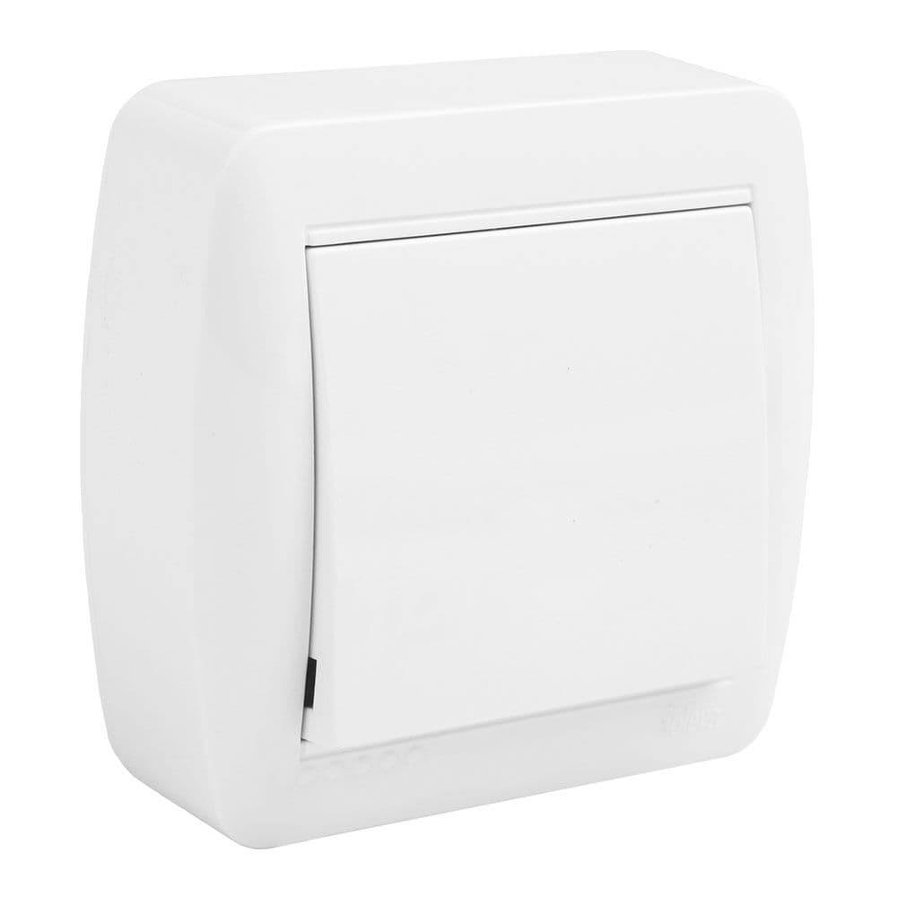 PULSADOR SUPERFICIE BLANCO SERIE MURAL, 74 x 72 x 28 mm