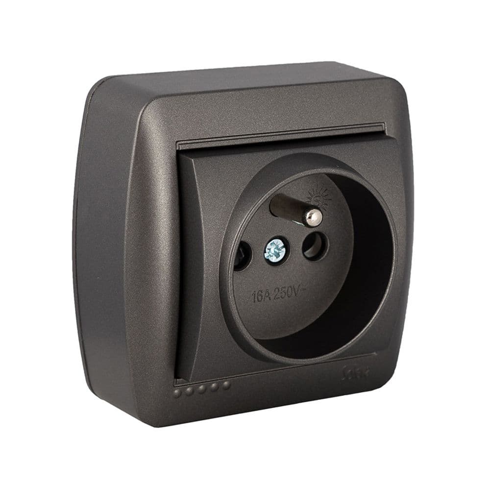 BASE FIJA 2P+T (FRANCÉS), 16A 250V~. DE SUPERFICIE. SERIE MURAL