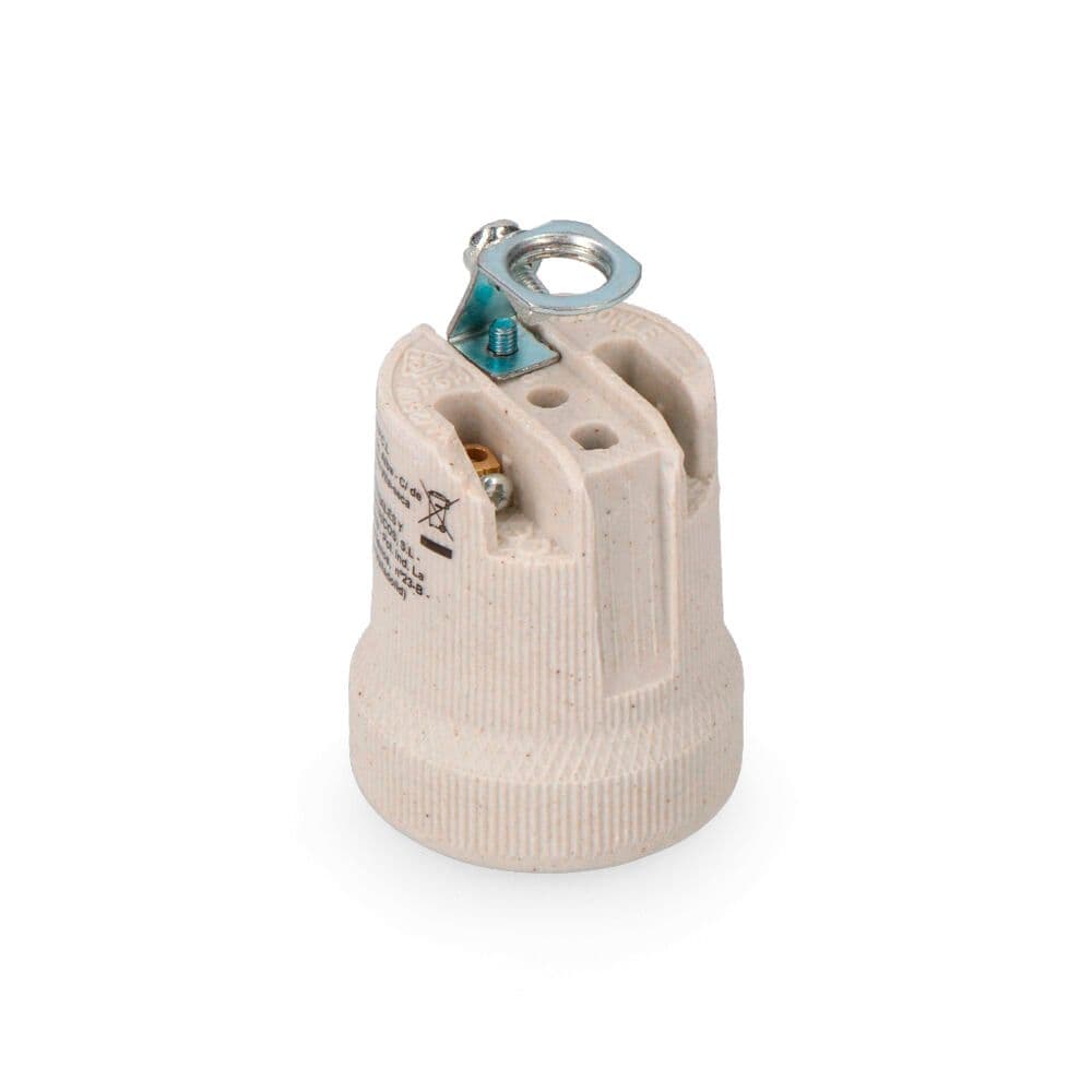 PORTALÁMPARAS PORCELANA RETRACTILADO E27