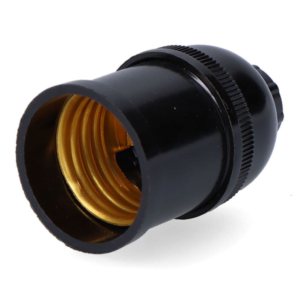 PORTALÁMPARAS CORRIENTE E27 NEGRO (RETRACTILADO)