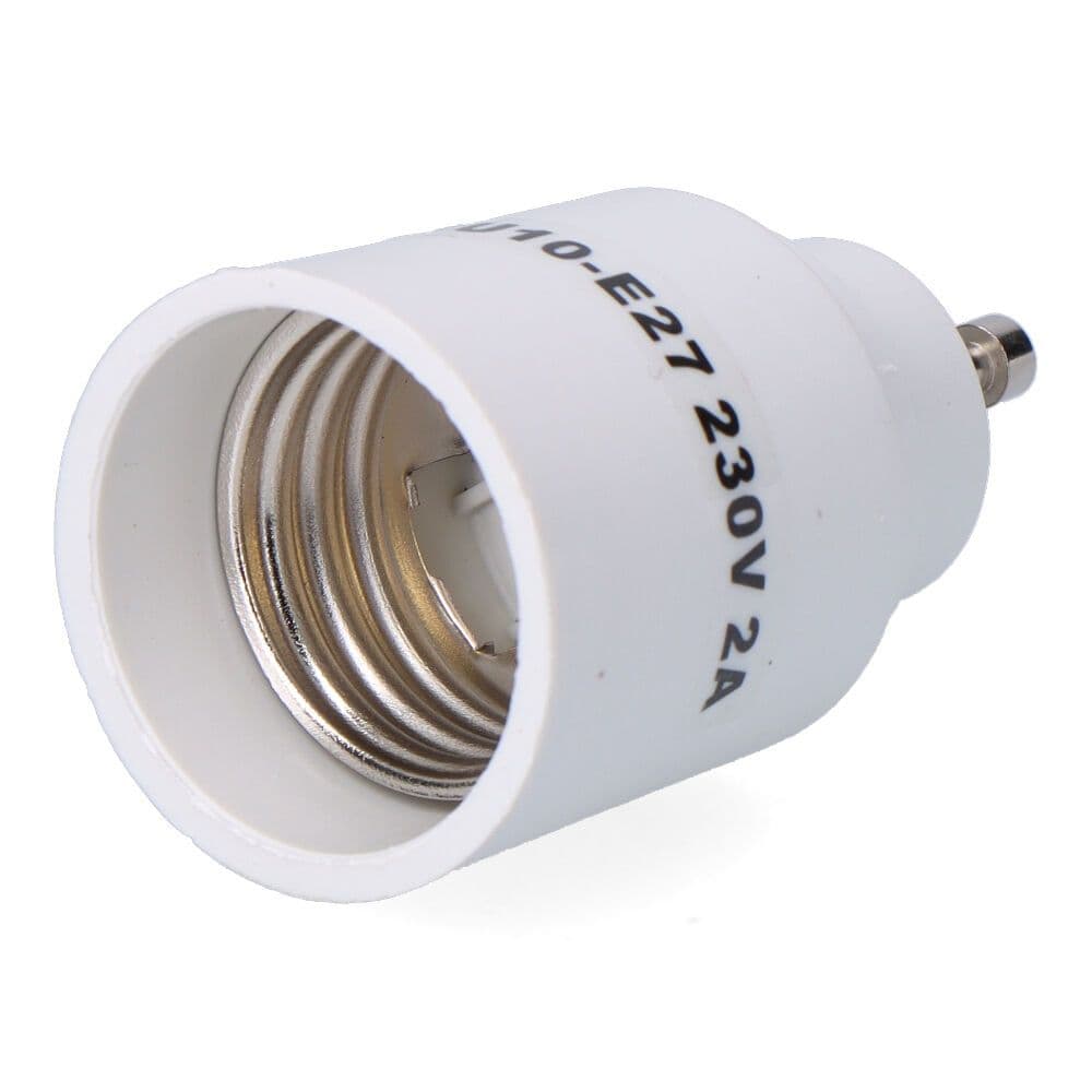 CONVERTIDOR DE GU10 A E27, 2 A 230 V, BLANCO, Ø35 x 58 mm (RETRACTILADO)