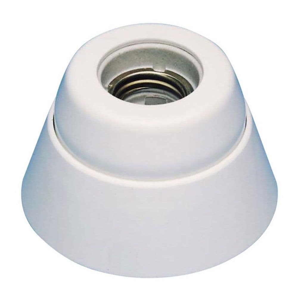 PORTALÁMPARAS SUPERFICIE RECTO INTERIOR E27 4 A 250 V~ PORCELANA BLANCO