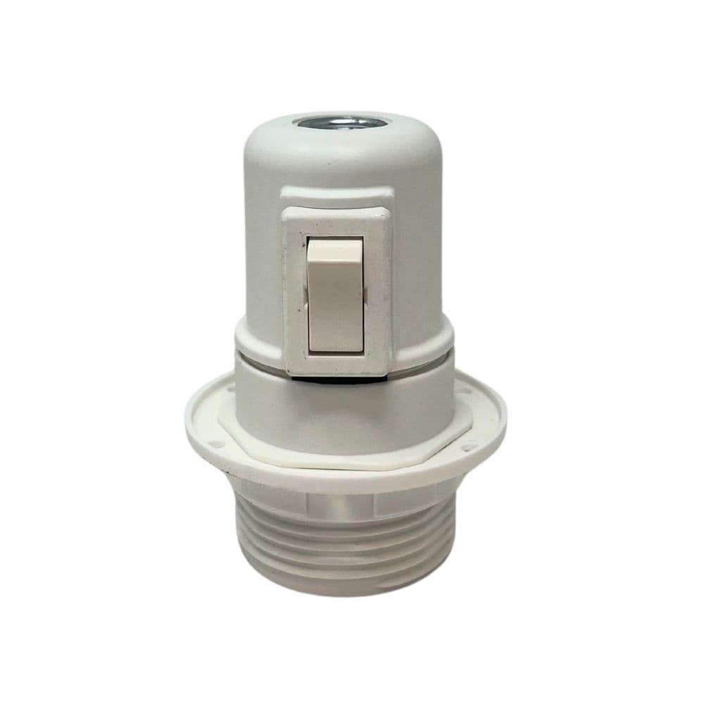 PORTALÁMPARAS E27 CON INTERRUPTOR SEMIRROSCADO CON ARANDELA 2 A 250 V BLANCO
