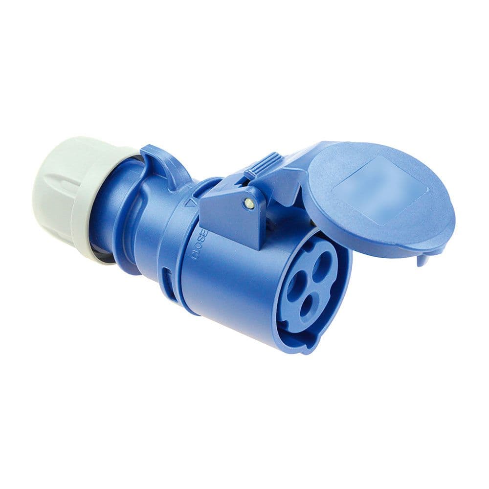 BASE AEREA CETAC 2P+T AZUL 32A 230V~ IP44 (RETRACTILADA)