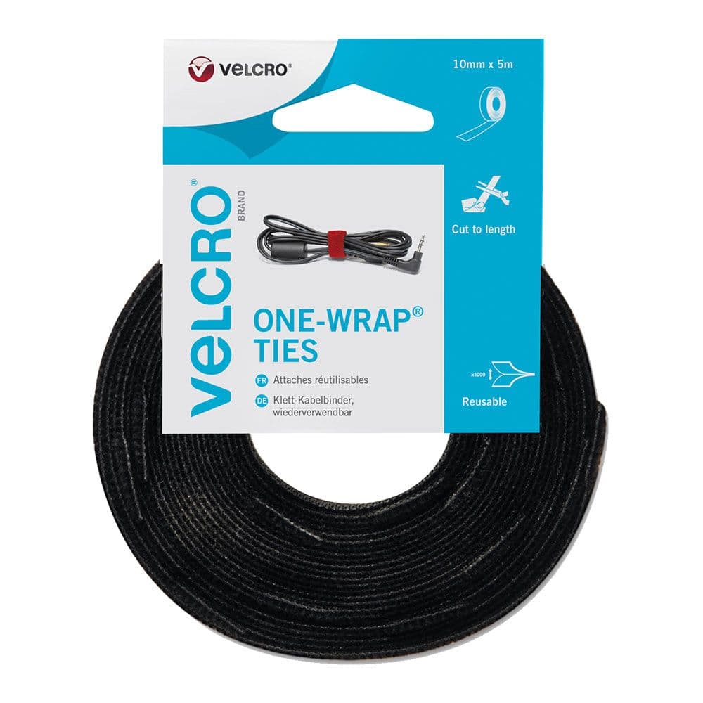CINTA ONE-WRAP, 10 mm x 5m, NEGRA