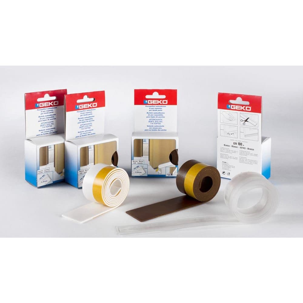 BAJO PUERTA ADHESIVO EN PVC EXPANDIDO 38 mm x 100 cm BLANCO