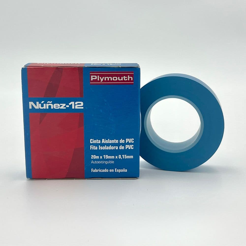 CINTA AISLANTE PVC ALTA ADHESIÓN AZUL 19 mm x 0,15 mm x 20 m